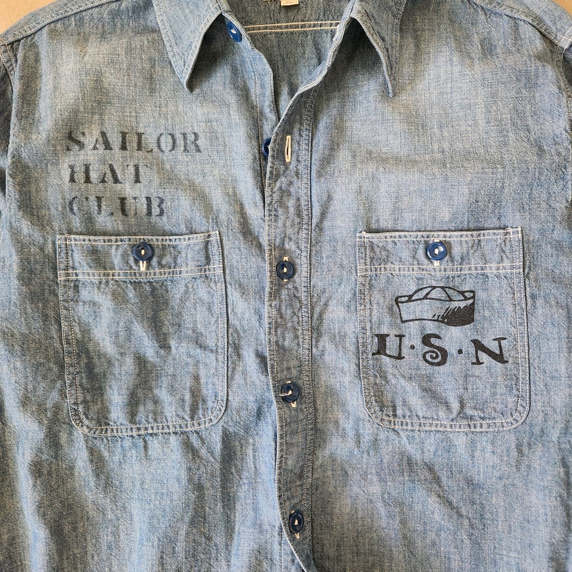 Buzz Rickson's 버즈릭슨 USN 샴브레이셔츠 15-15.5 상품이미지2