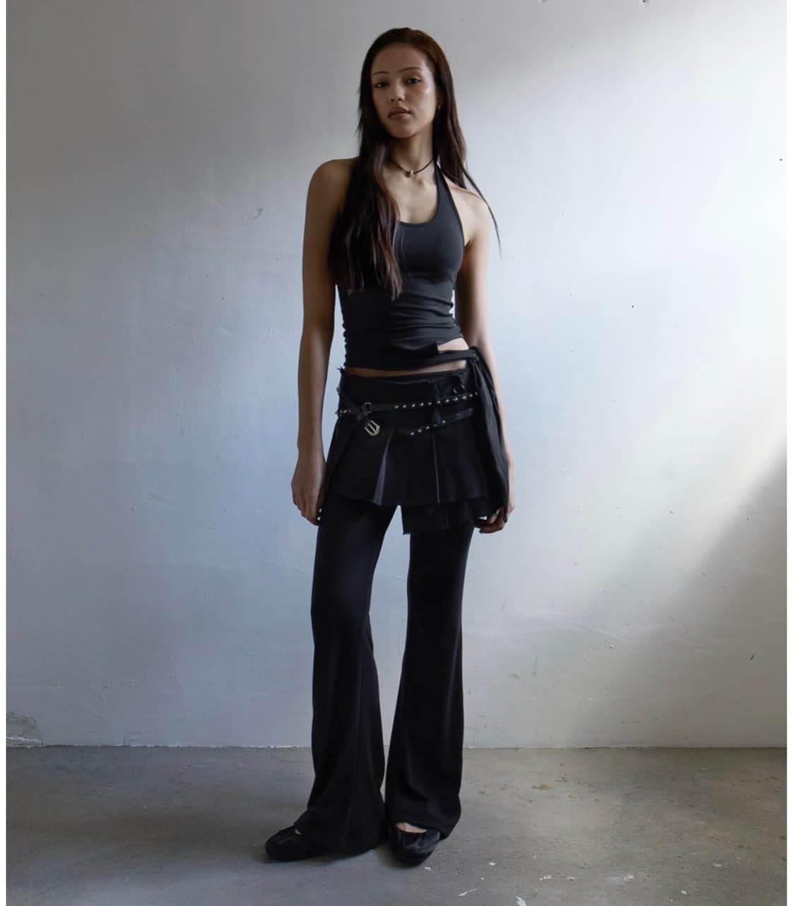 택포)새상품)peyote 폴딩 웨이스트 셔링 팬츠 상품이미지5