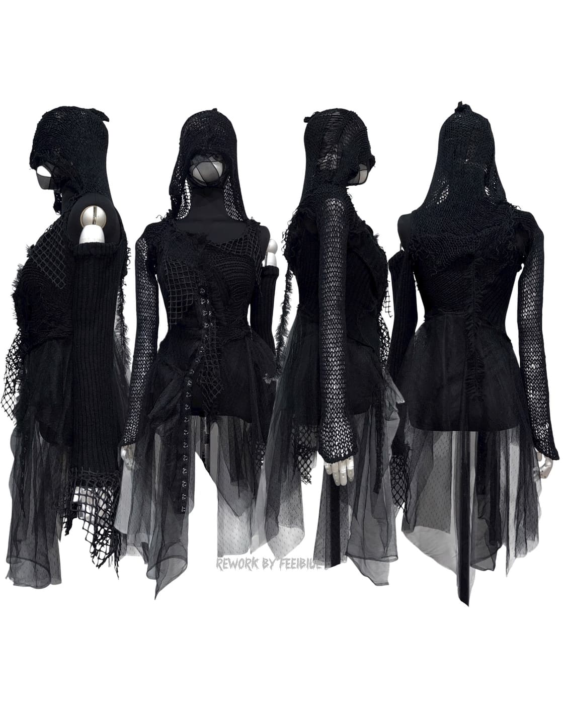 FEELBLUE REWORK 021 – Black Ruin Dress 상품이미지3