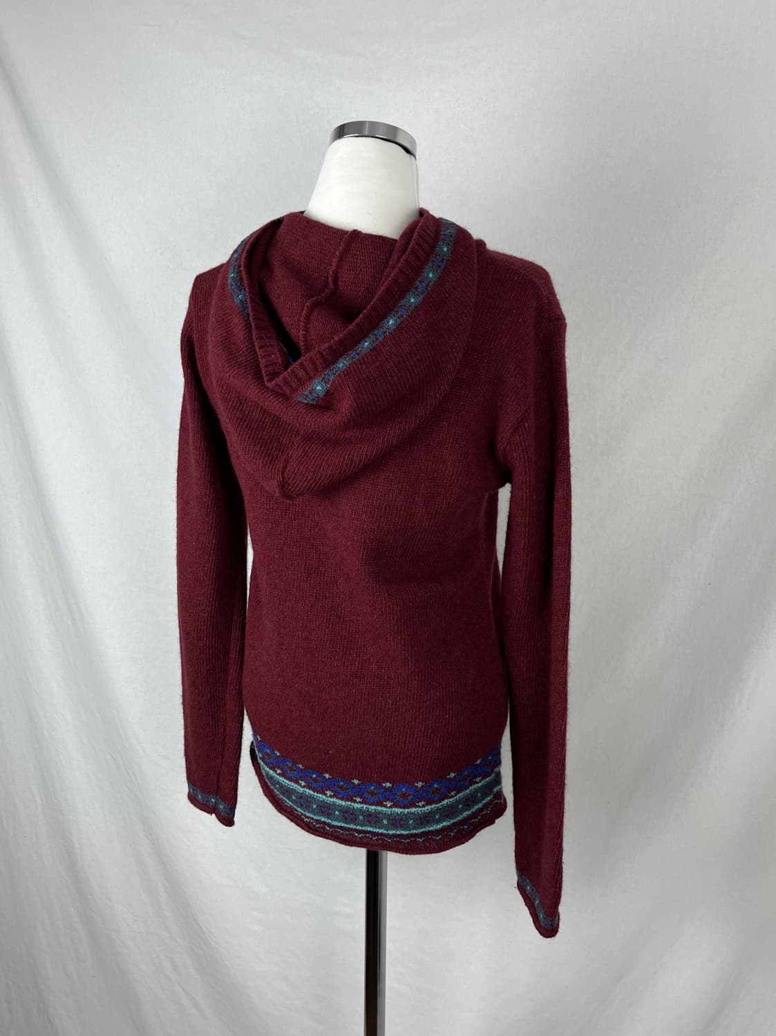 Vintage 아즈텍패턴 딥레드컬러 니트 후디  상품이미지3