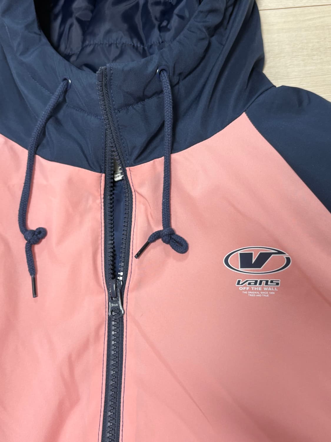 반스 핑크 배색 경량패딩 바람막이 S 상품이미지2