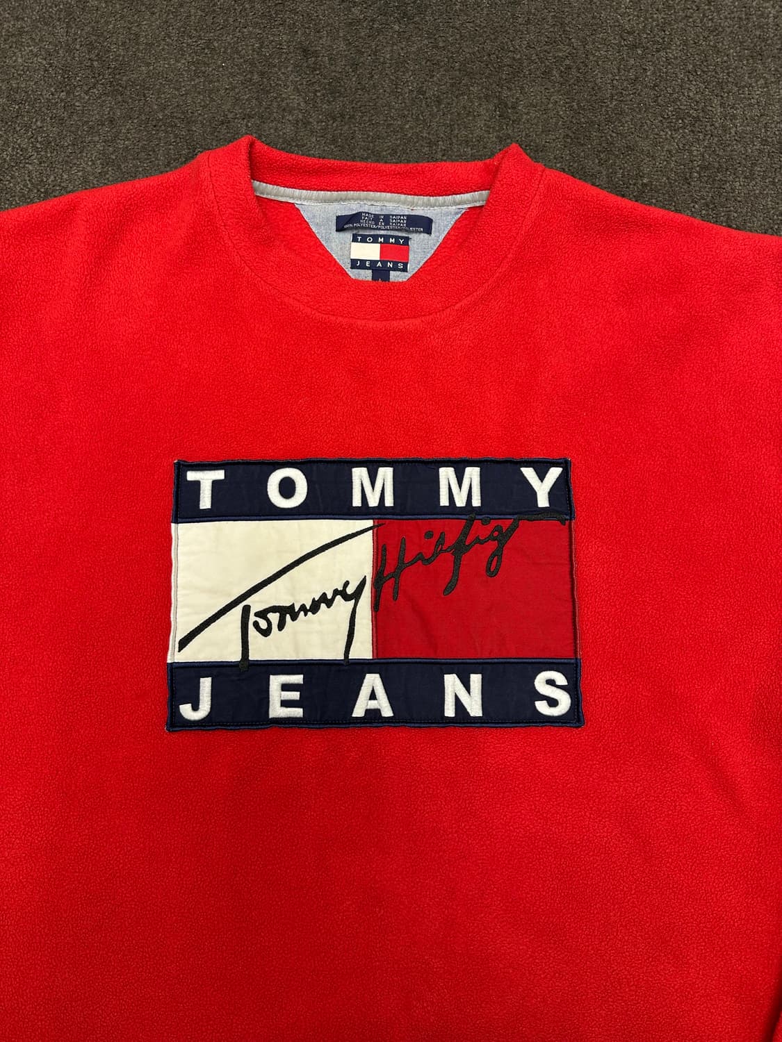 타미힐피거 진스 빨간색 후리스 맨투맨 L 상품이미지2