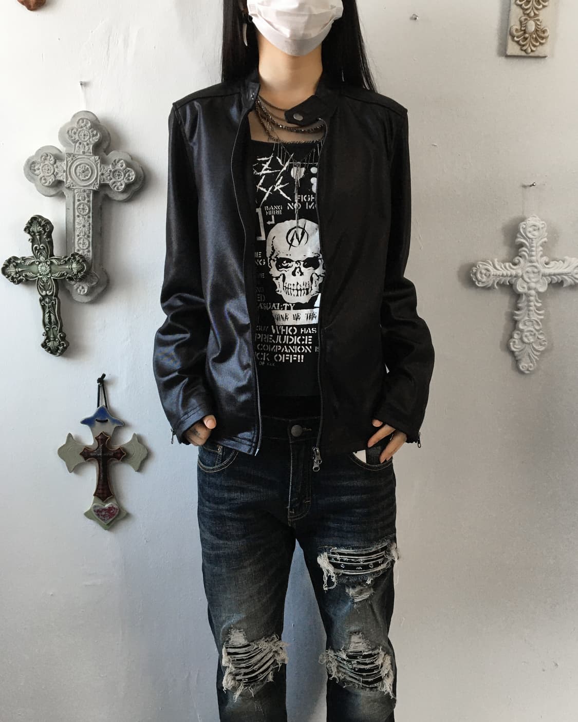 Glossy high neck zip up 상품이미지7