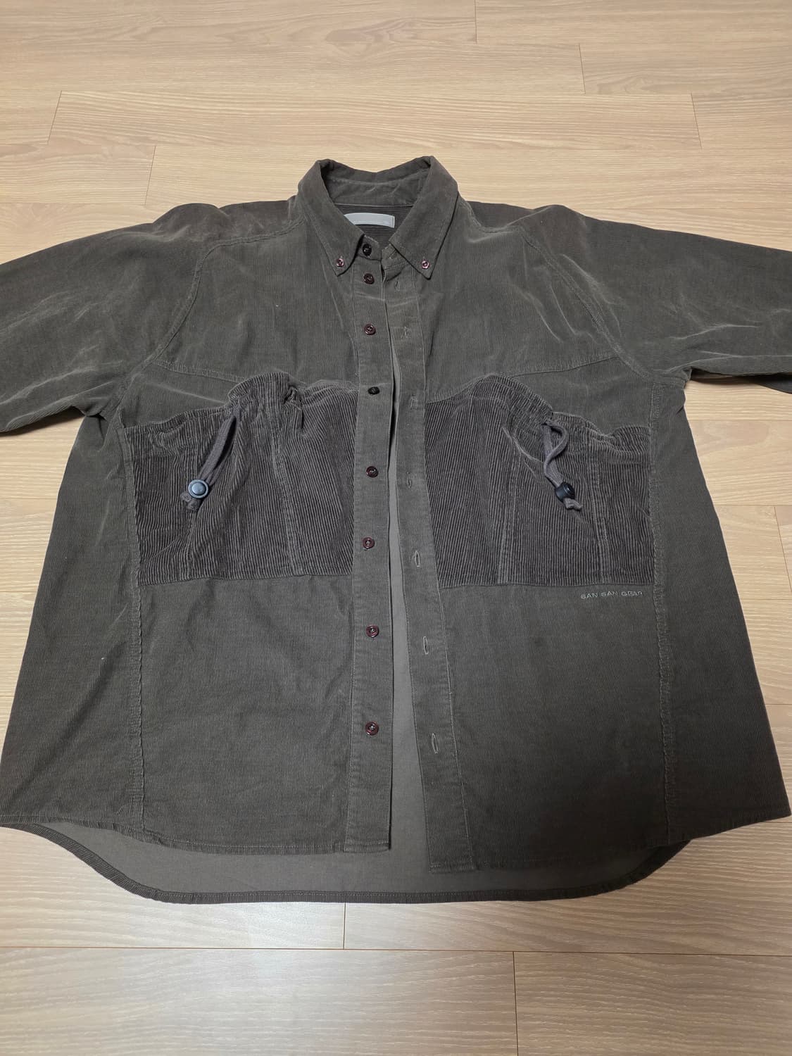 산산기어 포켓 코듀로이 셔츠 3사이즈 카키 상품이미지2