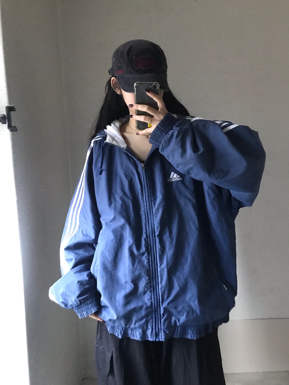 아디다스 90s 네이비 누빔 패딩 상품이미지2