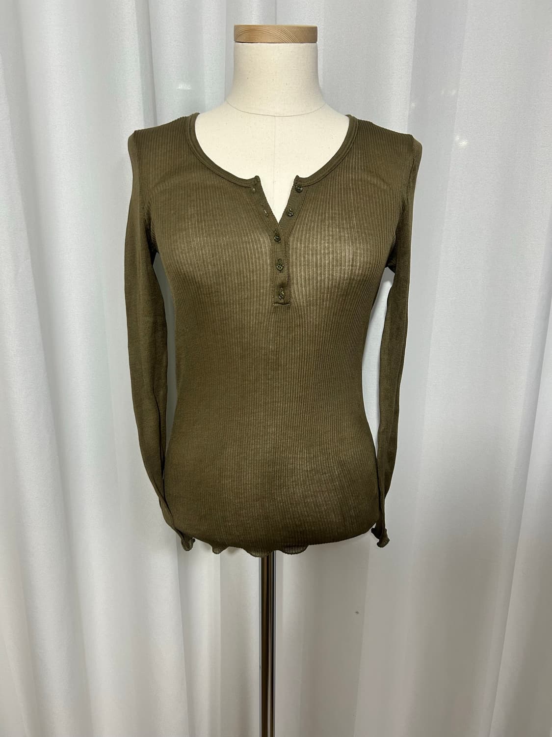 ISABEL MARANT 이자벨마랑 25fw 카키단색면긴팔티셔츠 새상품 상품이미지1