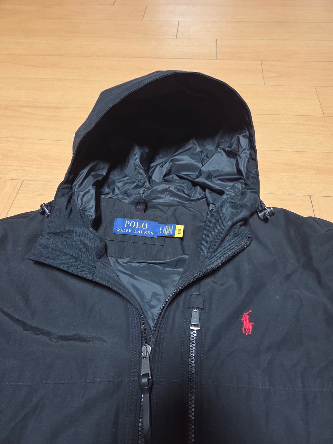랄프로렌 폴로 블랙 후드 바람막이 L 상품이미지1