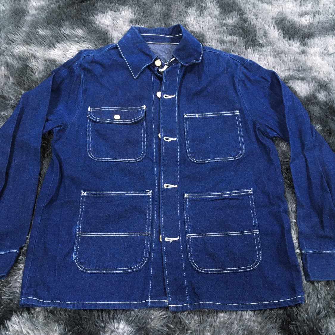 투티/0257 USA 빈티지 미국 실버 버튼 데님 셔츠 상품이미지3