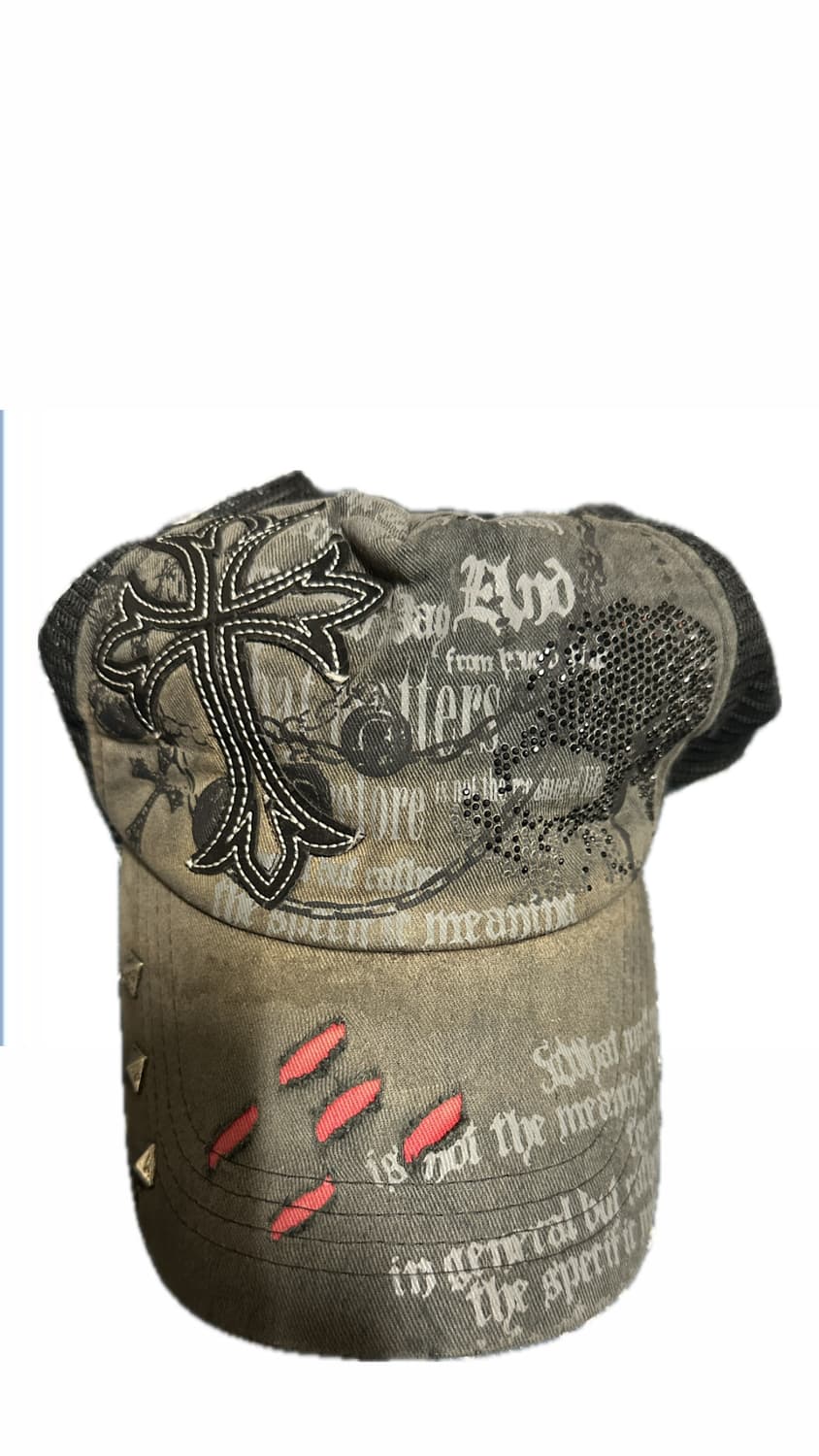 Distressed cross Cap 상품이미지3