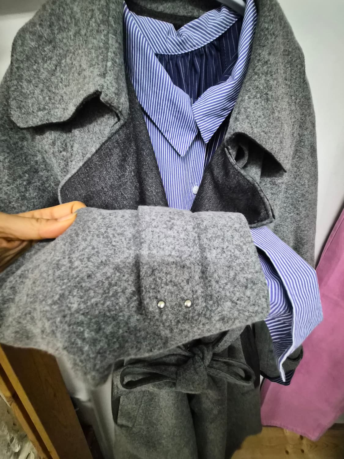 보브 트렌치 울 트렌치 코트 상품이미지5