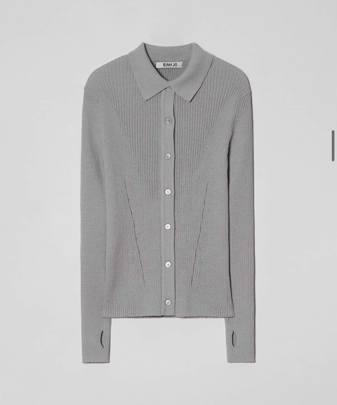 이안 조 EAN JO RIBBED COLLAR KNIT CARDIGAN 상품이미지4