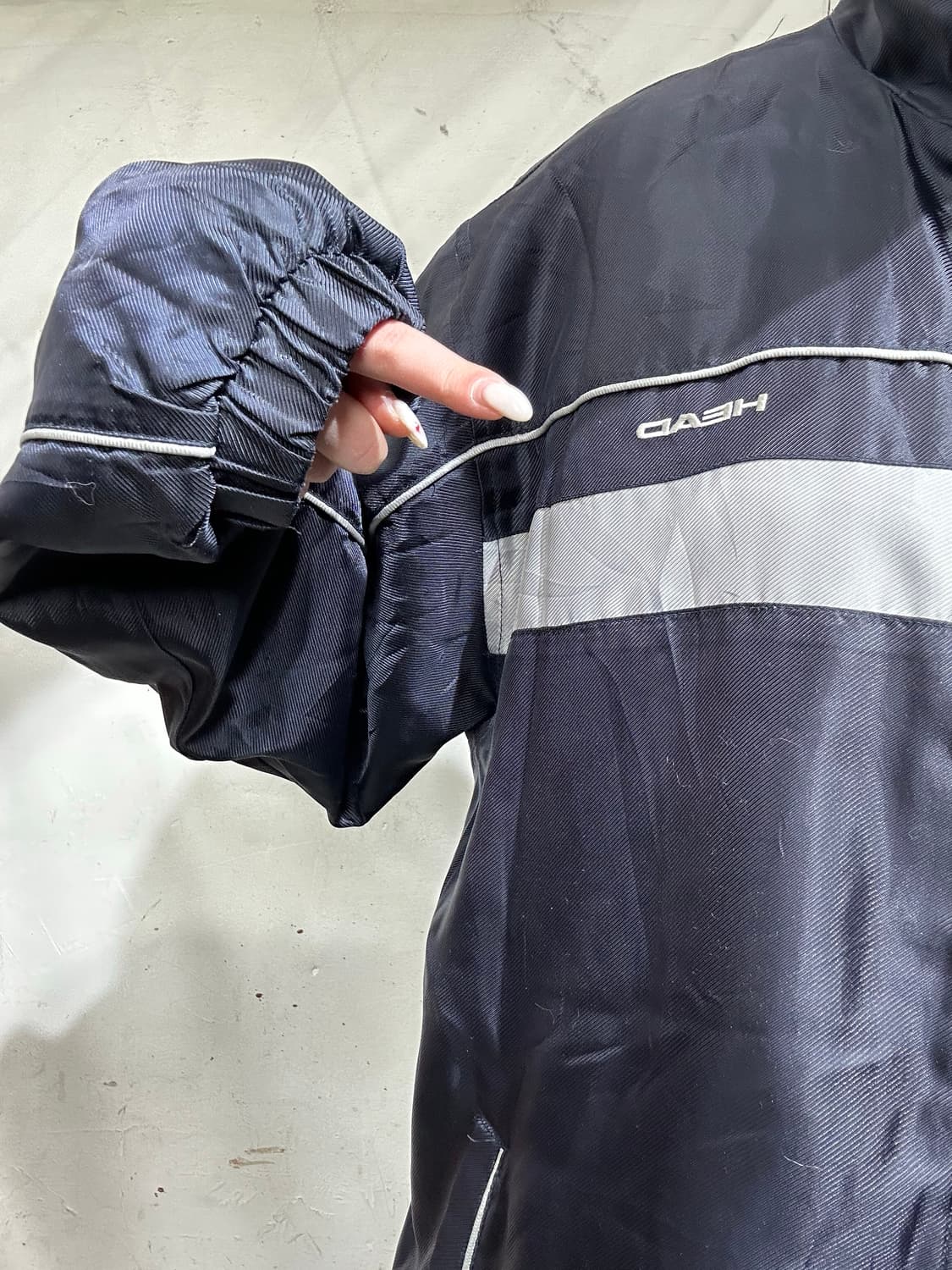 헤드 네이비 올드스쿨 오버핏 바람막이 트랙 자켓 L 상품이미지4