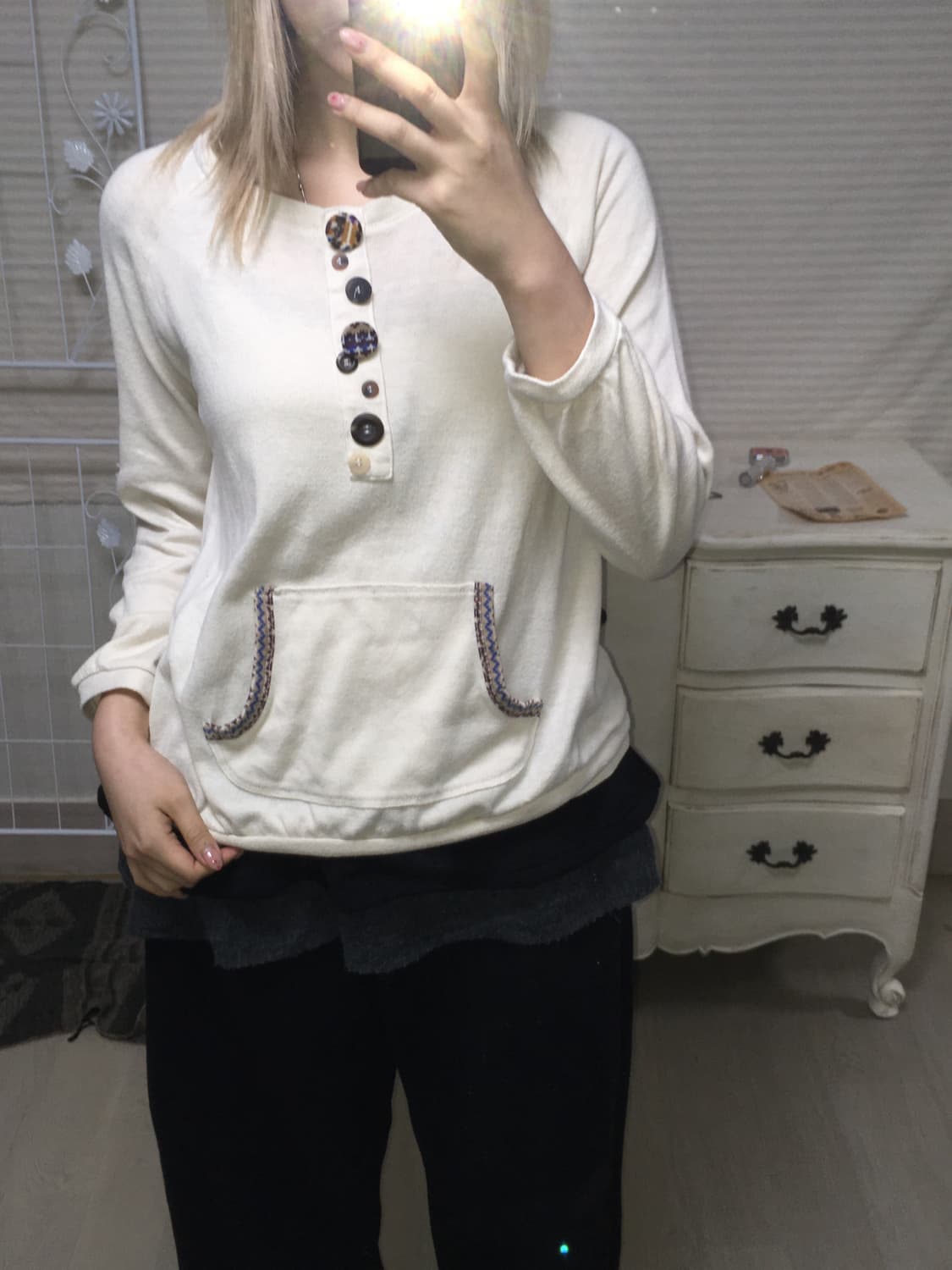 jpn vintage 아이보리 너드모리 버튼 포켓 티셔츠 상품이미지4