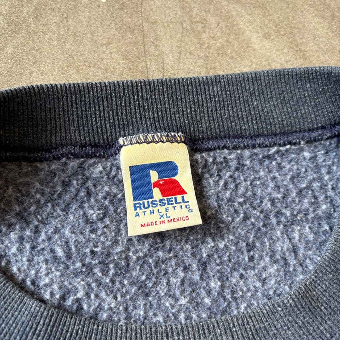 90s 90년대 멕시코 생산 러셀 블랭크 다크 블루 스웻셔츠 상품이미지5