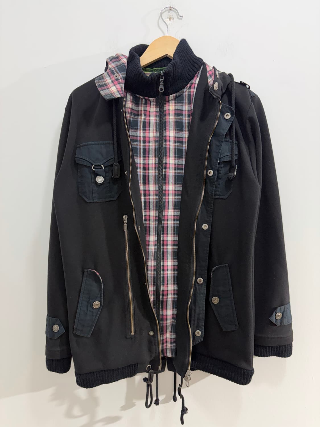 Ceronias 체크 레이어드 지퍼 자켓 상품이미지6