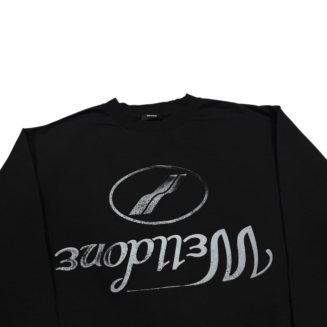 WE11DONE 웰던 플립 로고 프린트 스웻셔츠 맨투맨 블랙 L 상품이미지2