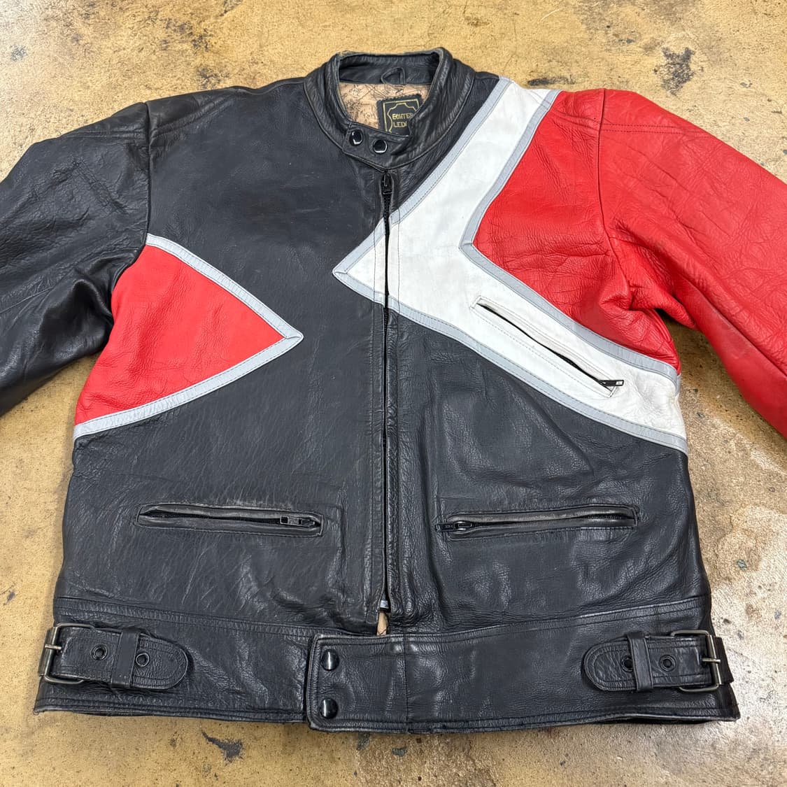 [정품] ECHT LEDER 빈티지 가죽 레이싱 자켓 b10 상품이미지3