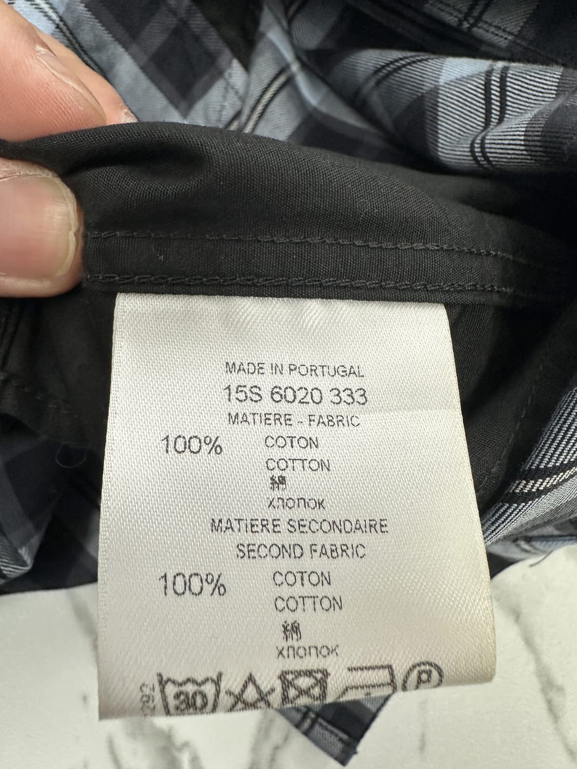 지방시 체크 배색 셔츠 상품이미지5