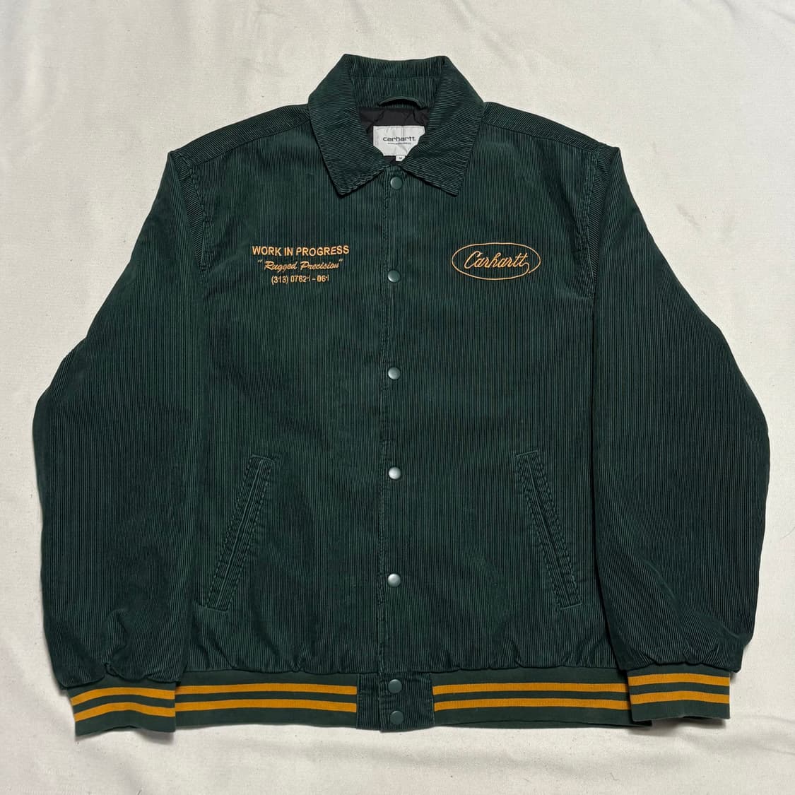 M 칼하트 그린 코듀로이 러그드 레더맨 자켓 상품이미지2