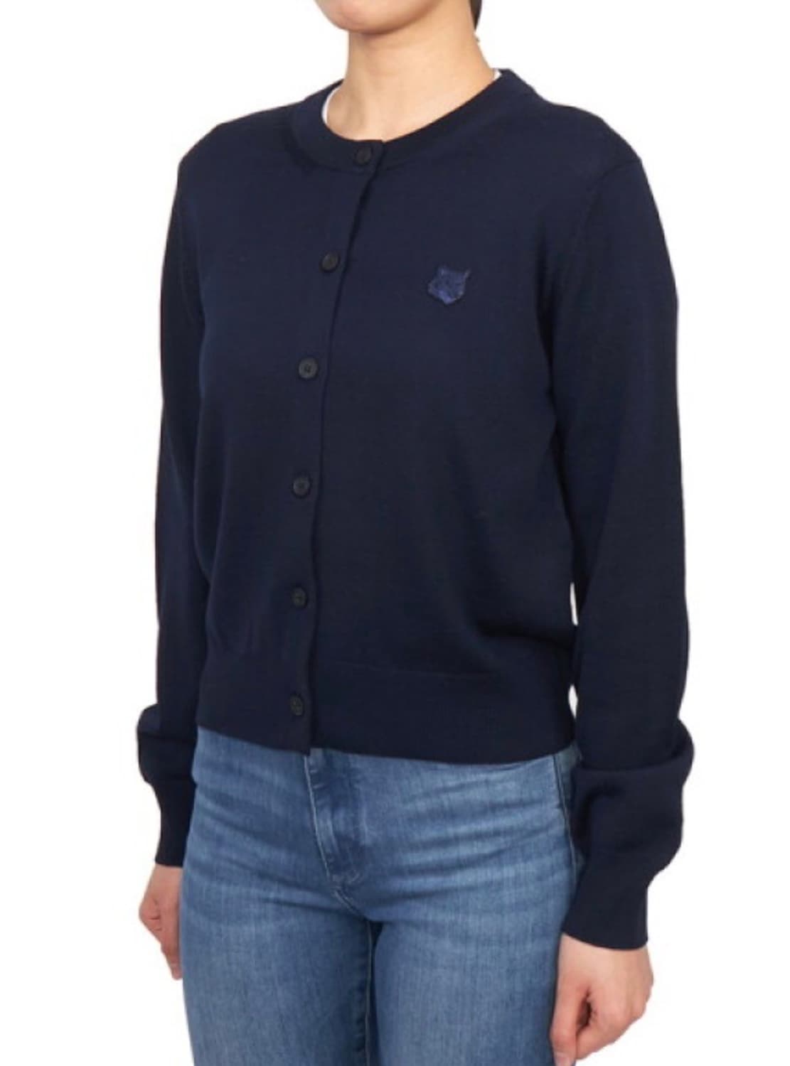 메총키츠네 여성 울 가디건XL 네이비[새상품/정품] 상품이미지4