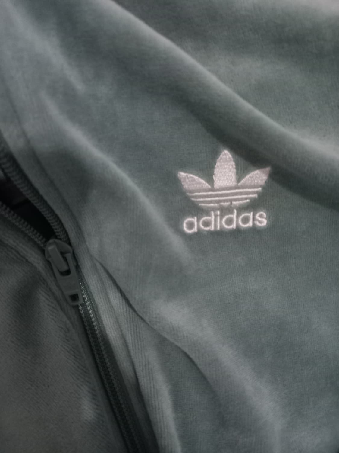 아디다스 벨벳 민트 스카이블루 트랙탑 저지 져지집업 95/M 상품이미지3