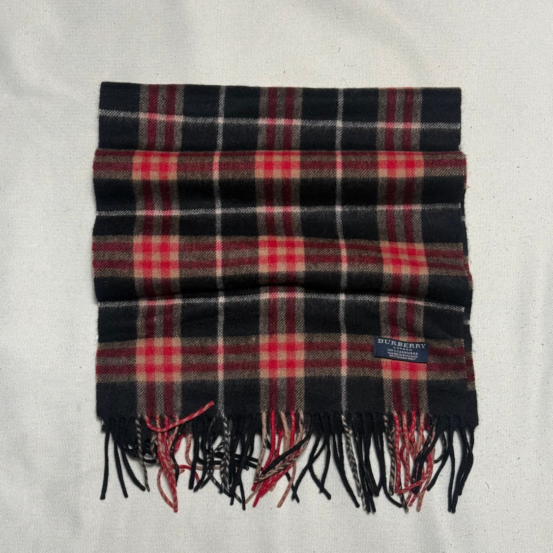 OS 버버리 레드 노바체크 캐시미어 머플러 상품이미지2