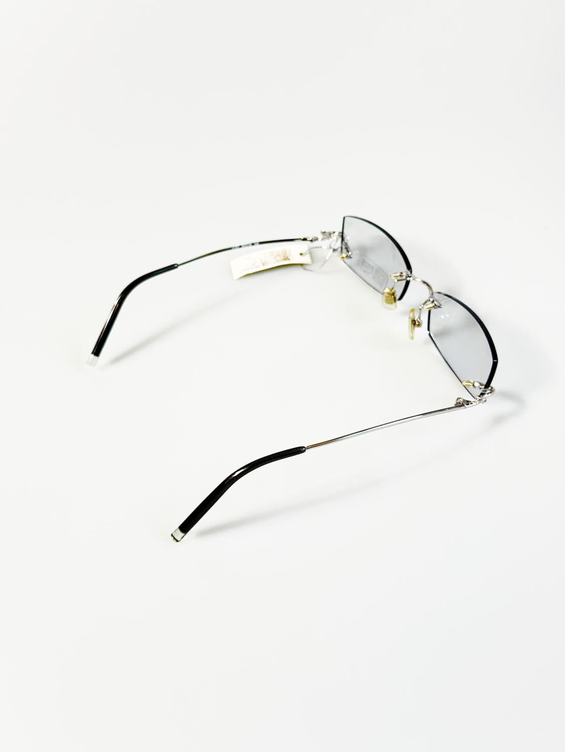 R&B EYEWEAR 실버 메탈 무테 스퀘어 프레임 빈티지 안경 상품이미지4