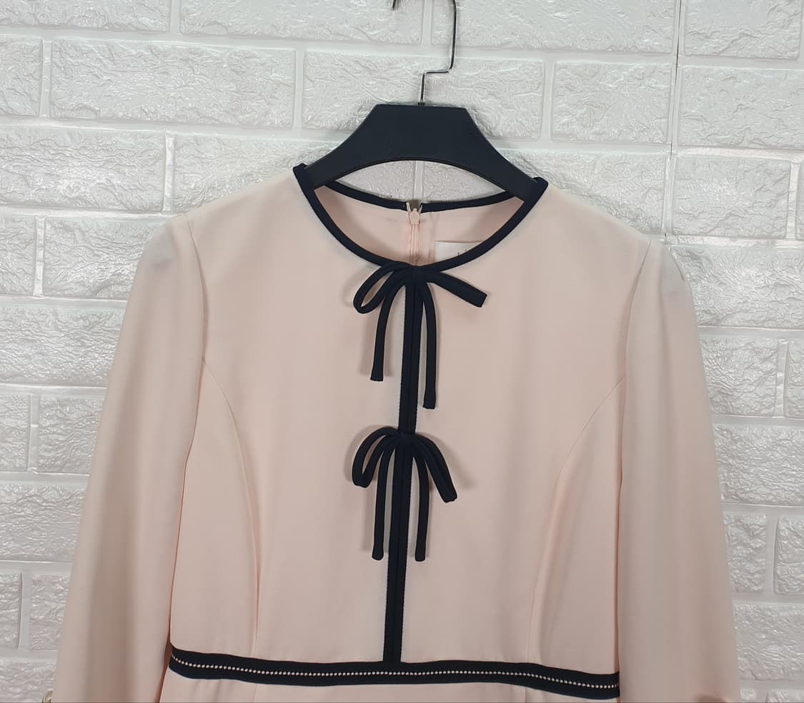 [66]라인 리본 포인트 원피스 상품이미지6