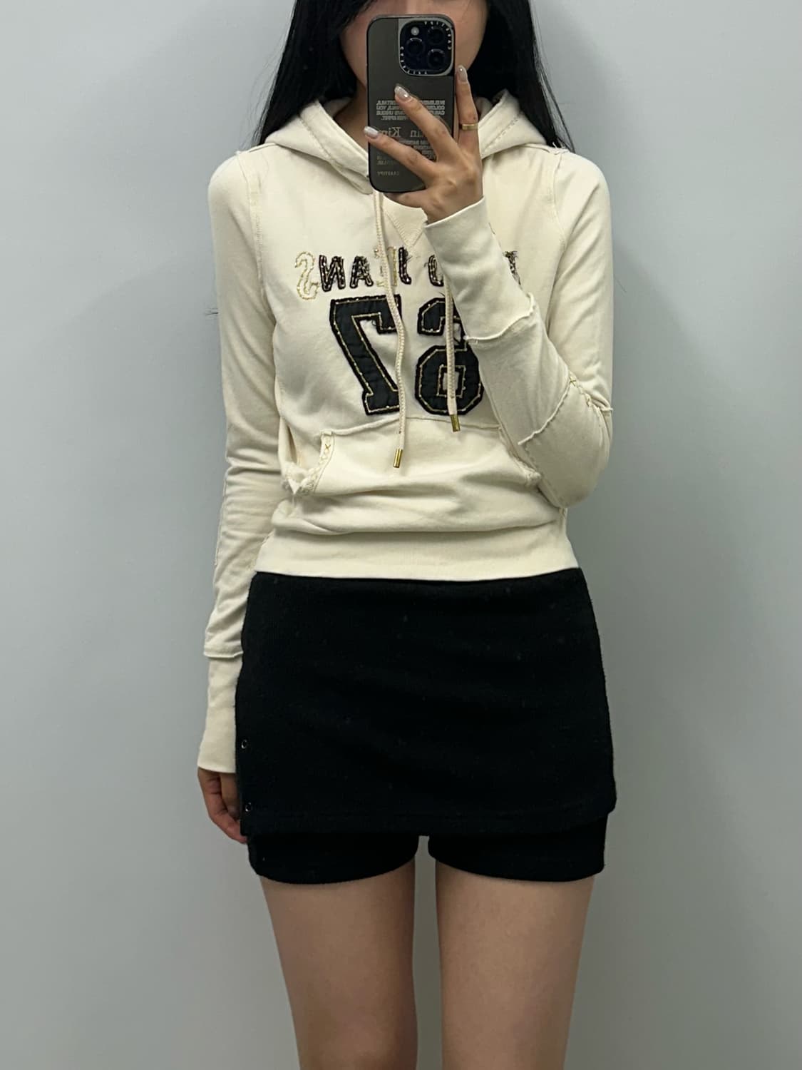 폴로 진스 스티치 아이보리 후드티 상품이미지1