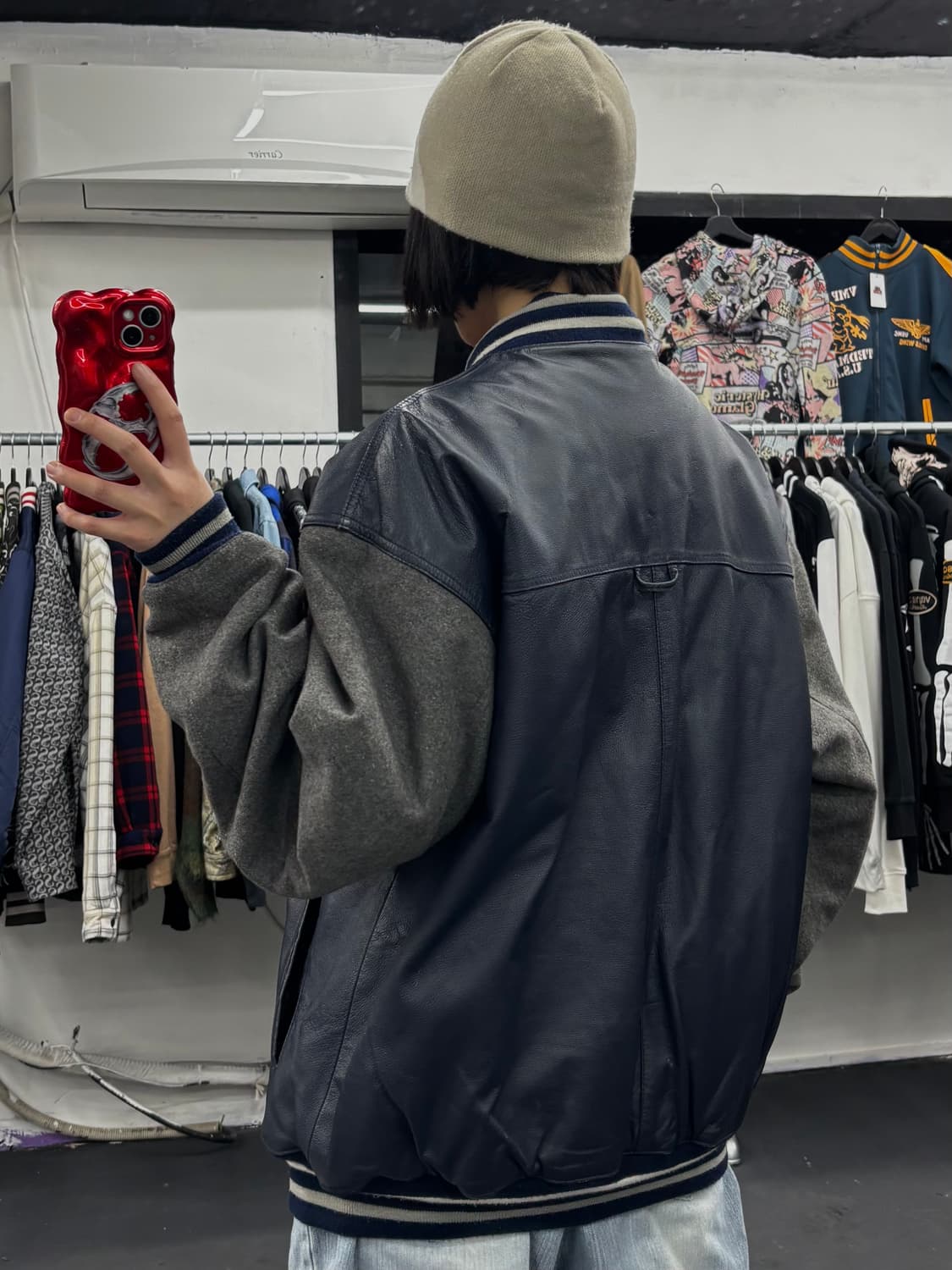 FUBU 푸부 제뉴인 레더 바시티 자켓 상품이미지5