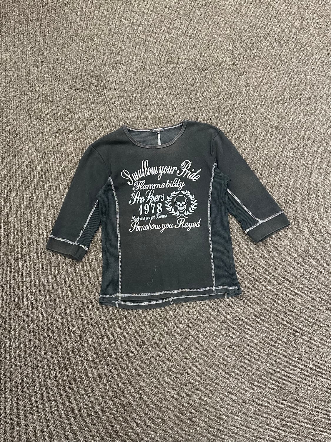 M)In the Attic vintage 여성 와플 레이어드 7부 롱슬리 상품이미지3