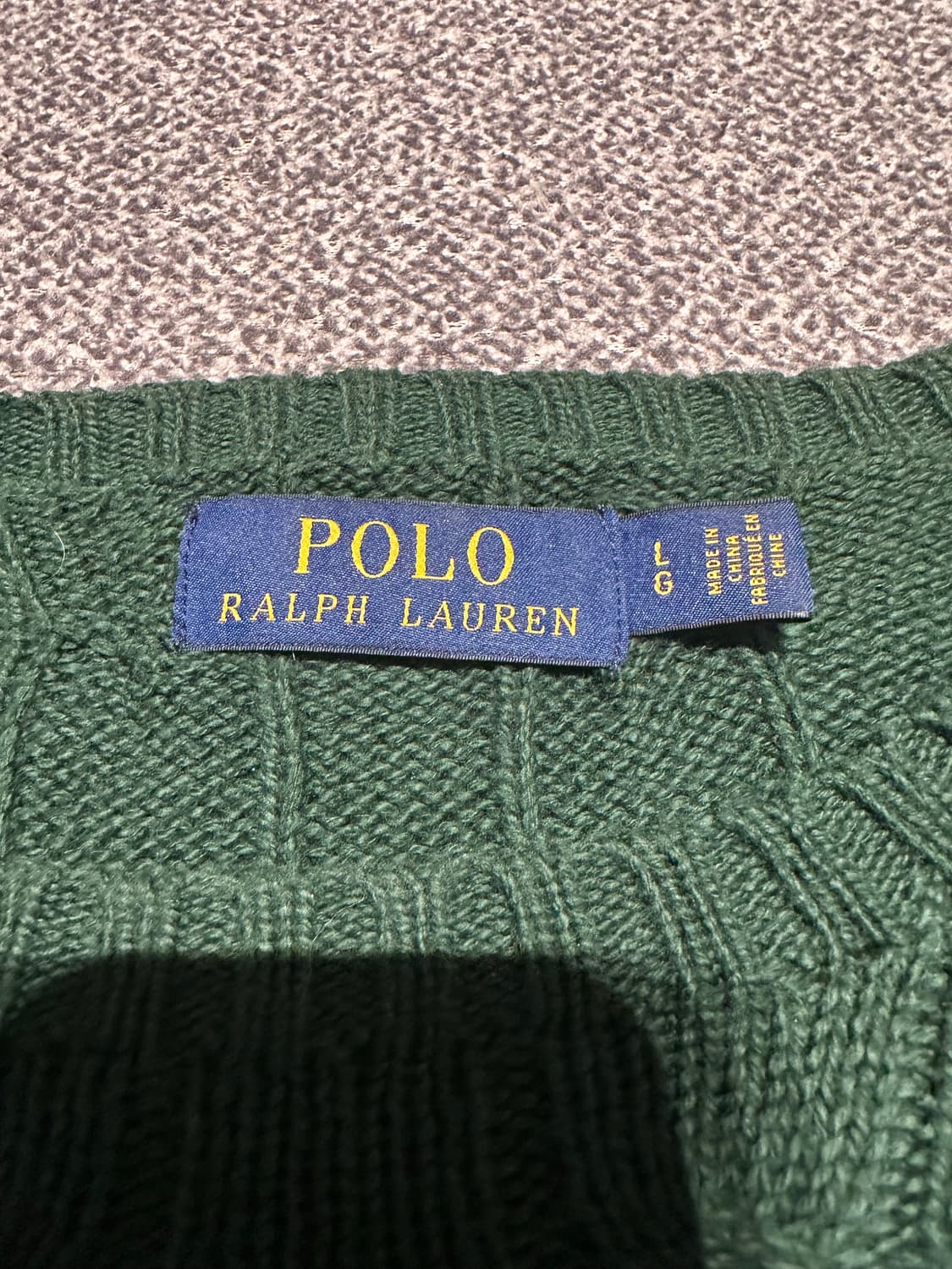 폴로랄프로렌 그린 코튼 케이블 니트 L 상품이미지3