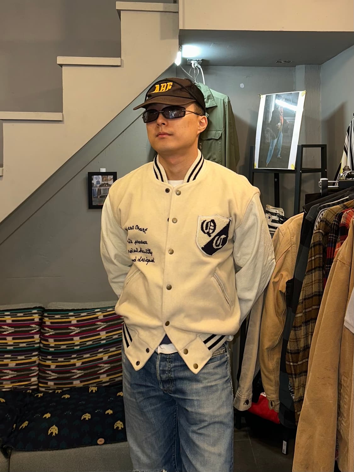 90’s Queens Court patch varsity jacket 상품이미지3