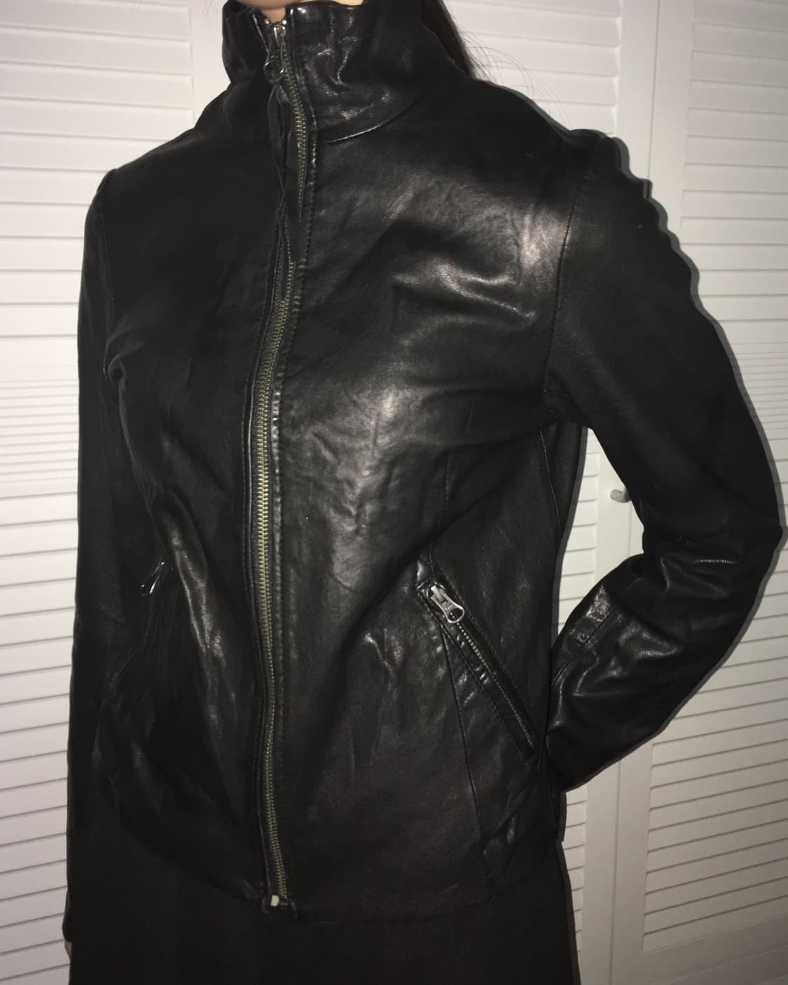 어반리서치 램스킨 하이넥 레더자켓 상품이미지4