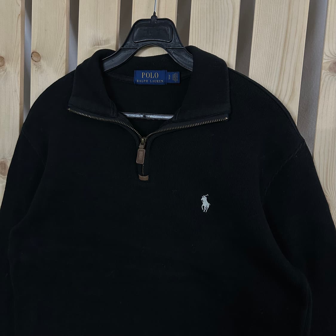 (S) 폴로 랄프로렌 블랙 반집업 니트 하프집업 상품이미지4