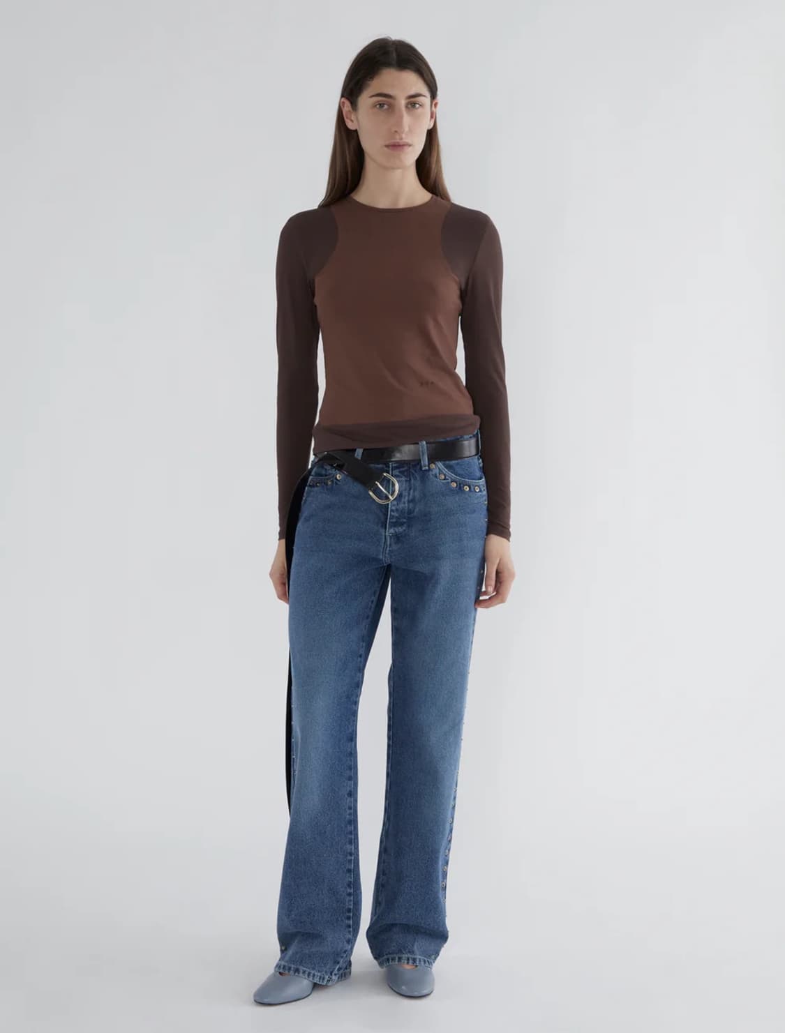 [S,M]팔로마울 Sombrita 롱 슬리브리스 탑/브라운 상품이미지4