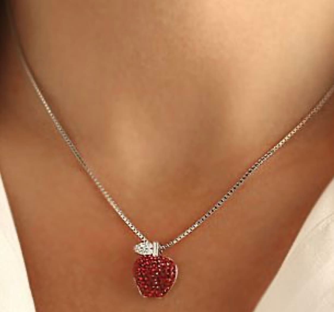 [새상품] 스와로브스키 레드 애플 네크리스 실버 은 금 골드 다이아 티파 상품이미지9