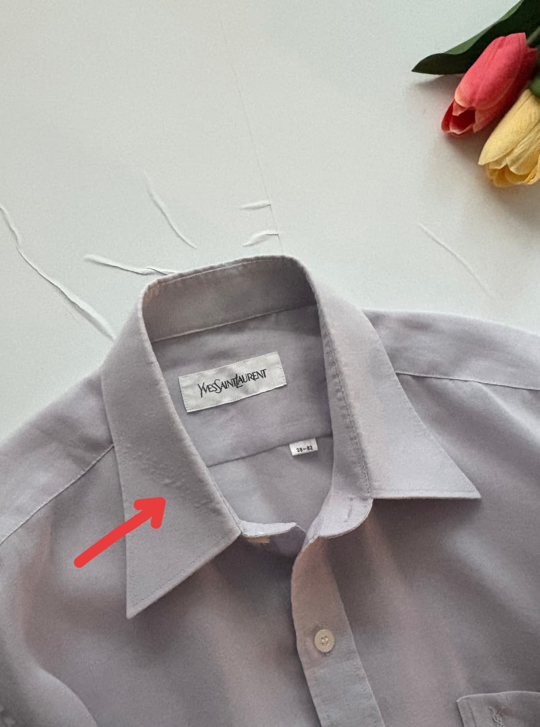 YSL 입생로랑 연보라 린넨 셔츠 상품이미지9