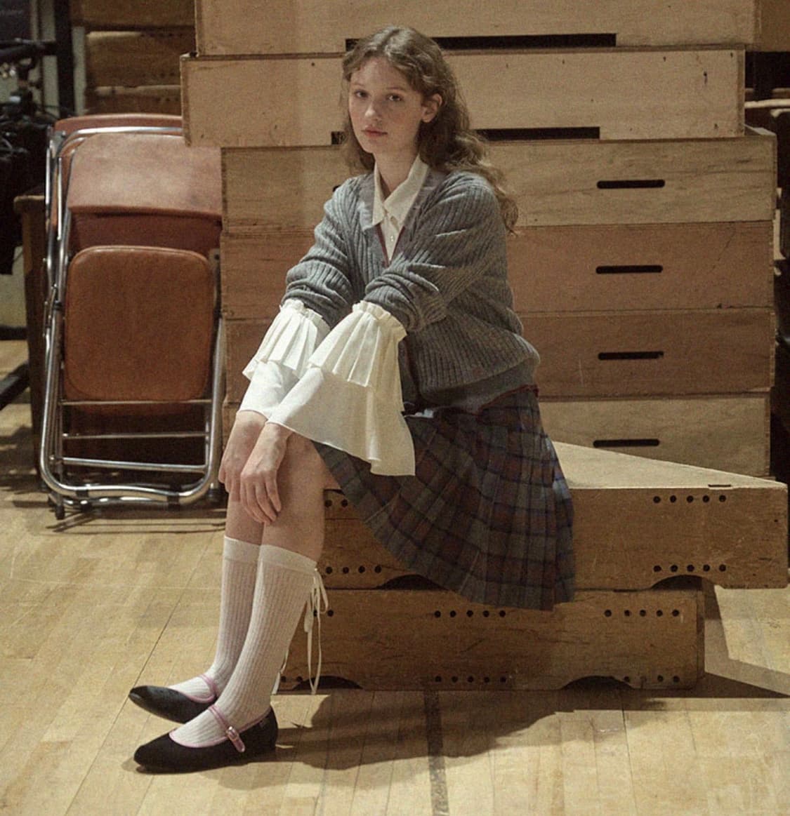 락피쉬 클래식 체크 플리츠 스커트(157,000) 상품이미지2