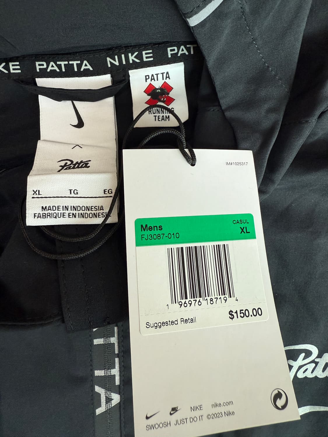 [XL] 나이키 x patta 파타 풀 집 자켓 블랙 상품이미지3