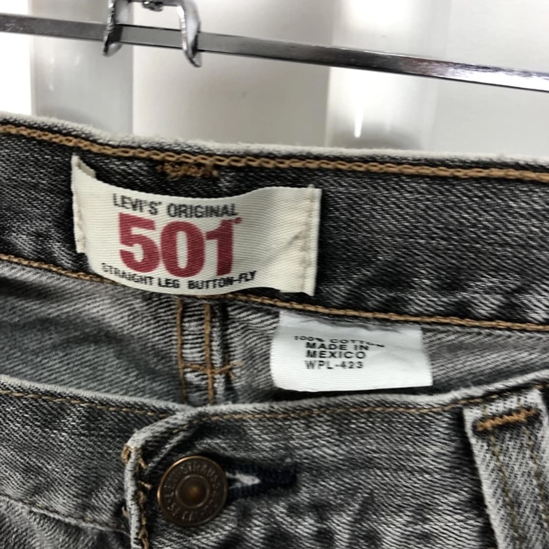 리바이스 정품 501 흑청 스트레이트 데님팬츠 상품이미지6