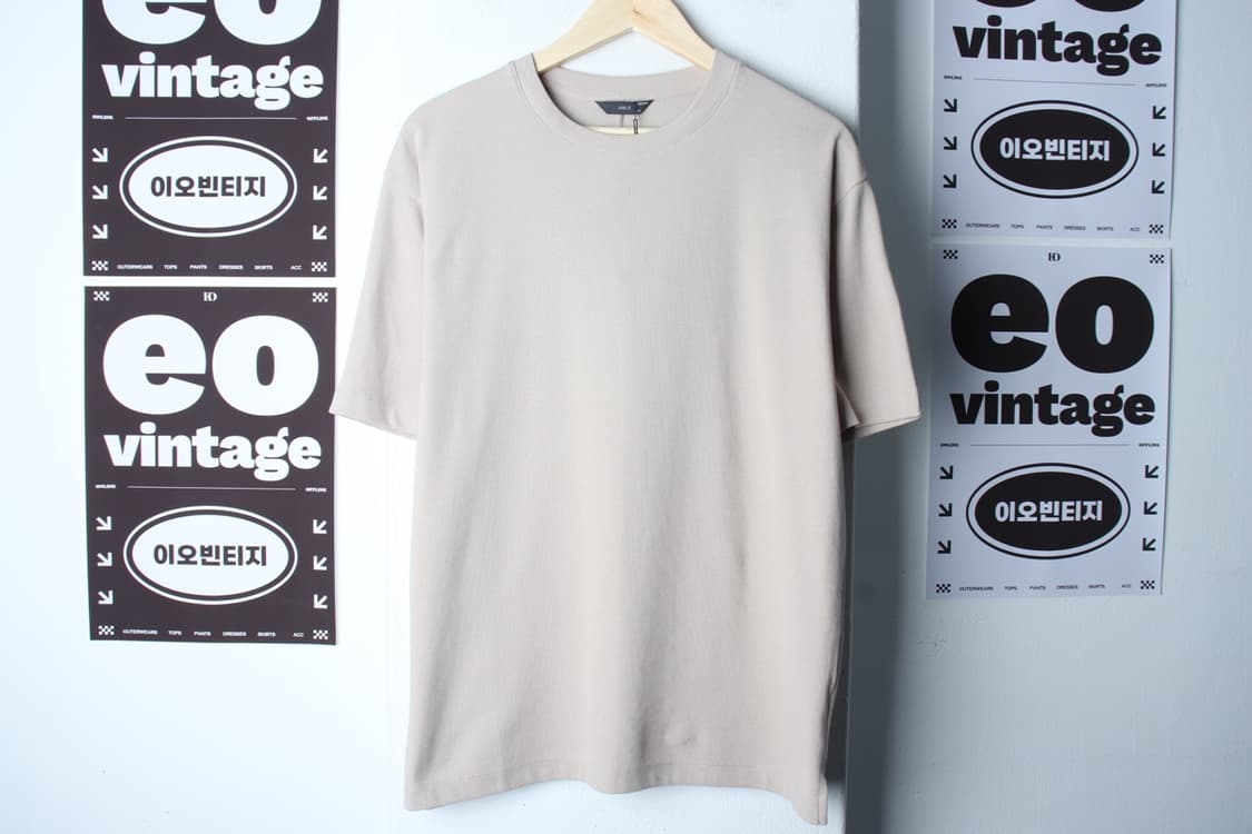 (L-XL) 앤드지 반팔 티셔츠 새상품 와플 베이지 무지-H32801 상품이미지2