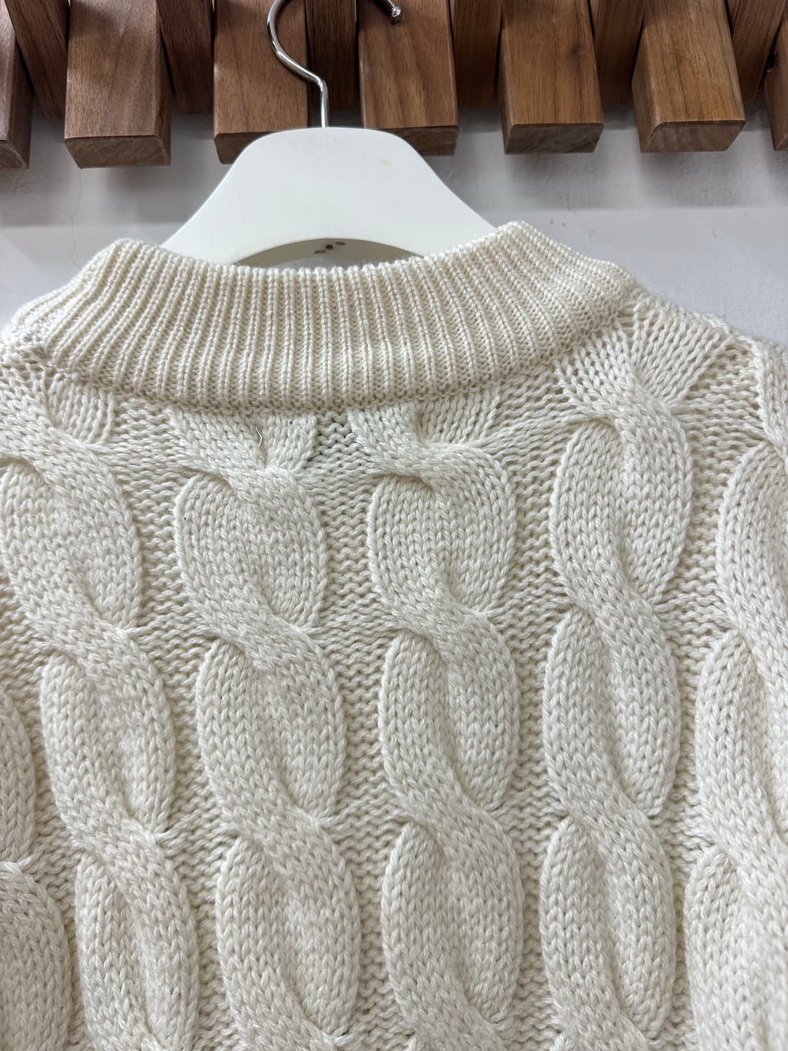 BENETTON베네통 아이보리 아란 케이블 니트 Made in Italy 상품이미지4