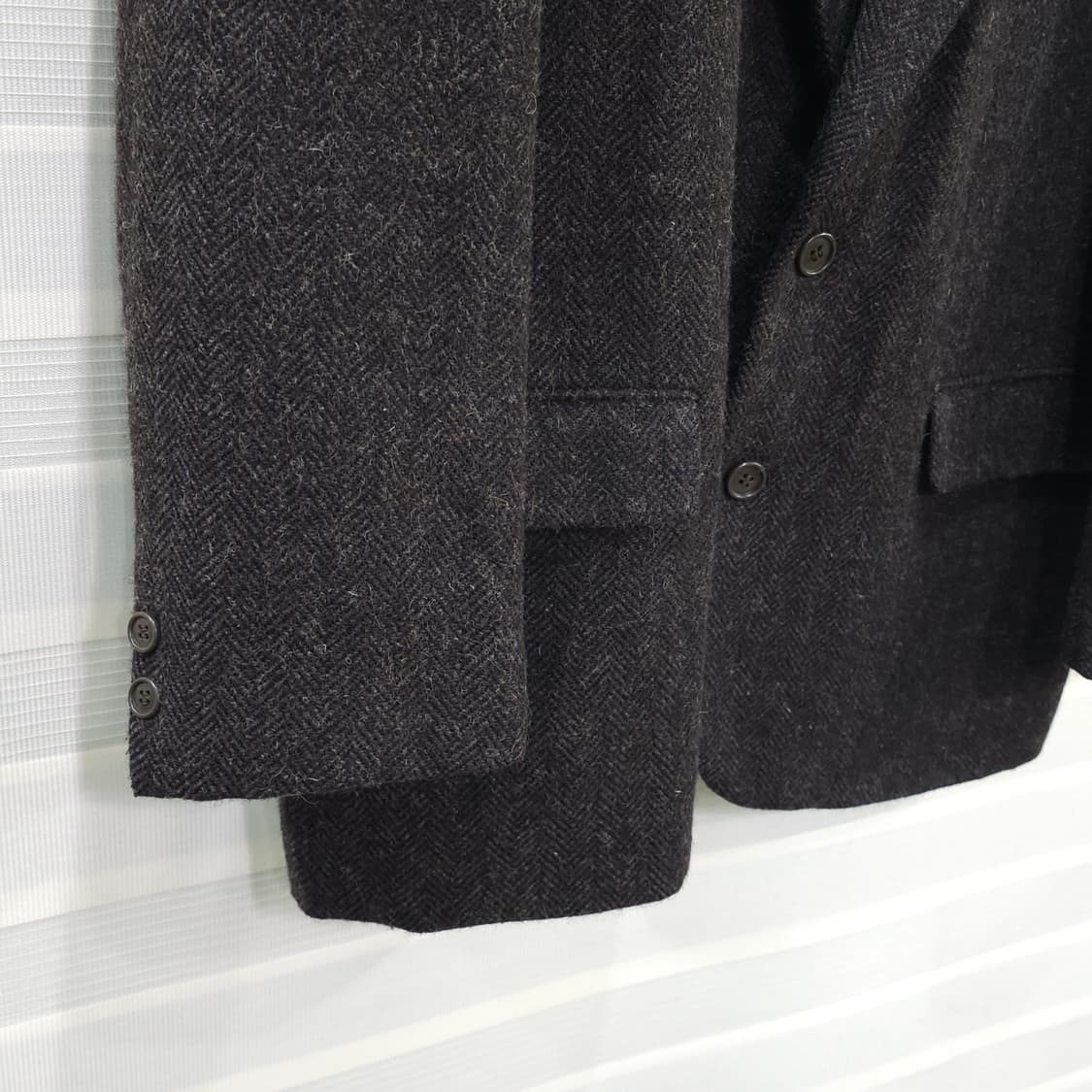JAPAN 빈티지 헤링본울 2버튼 블레이져 자켓- M 상품이미지3