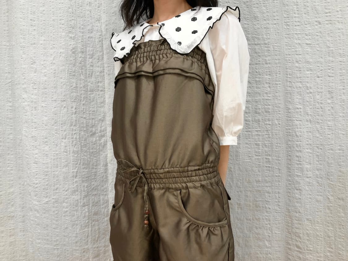 Flower big collar blouse 상품이미지1