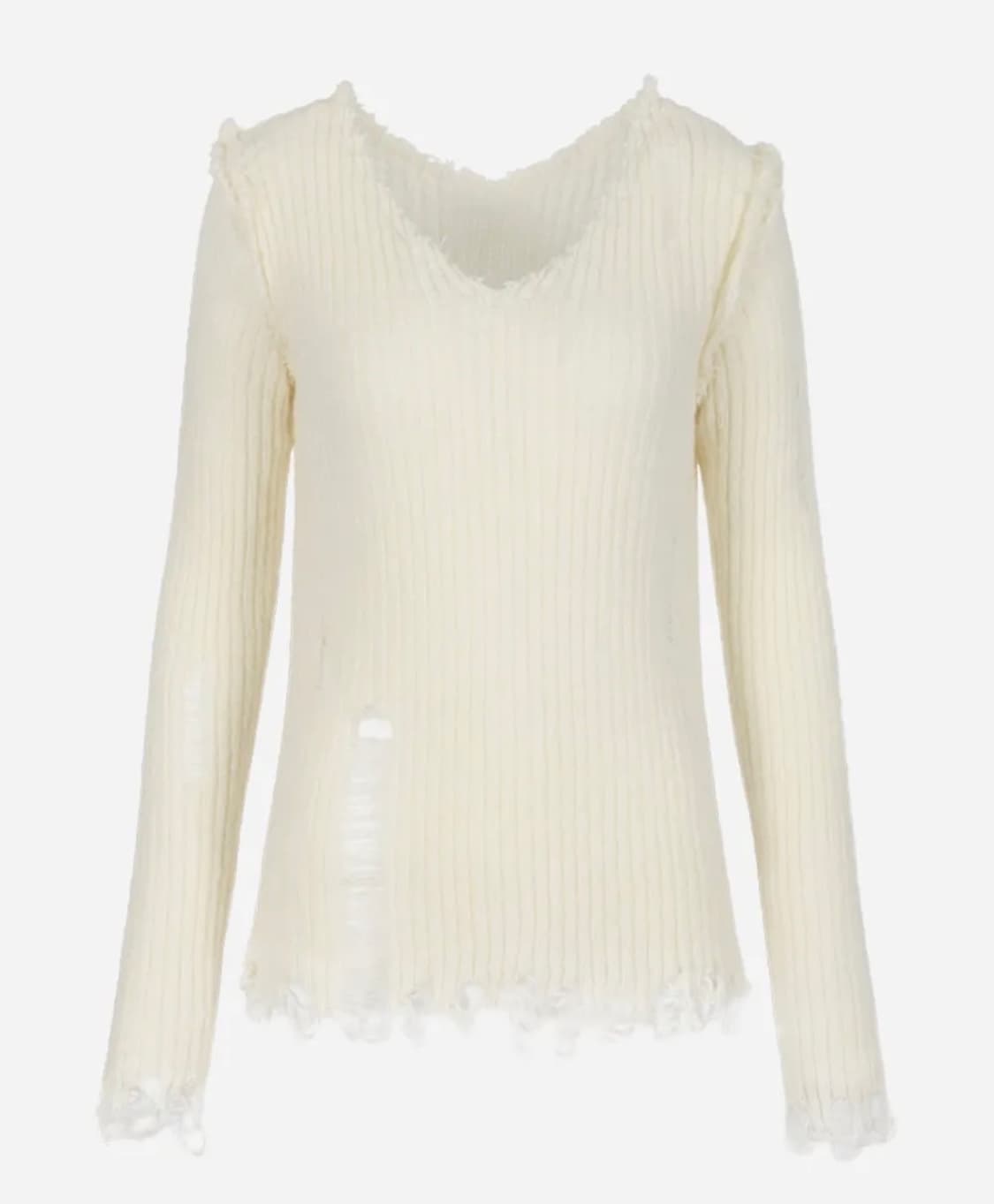 Aeed DISTRESSED FRINGE V-NECK KN 상품이미지1