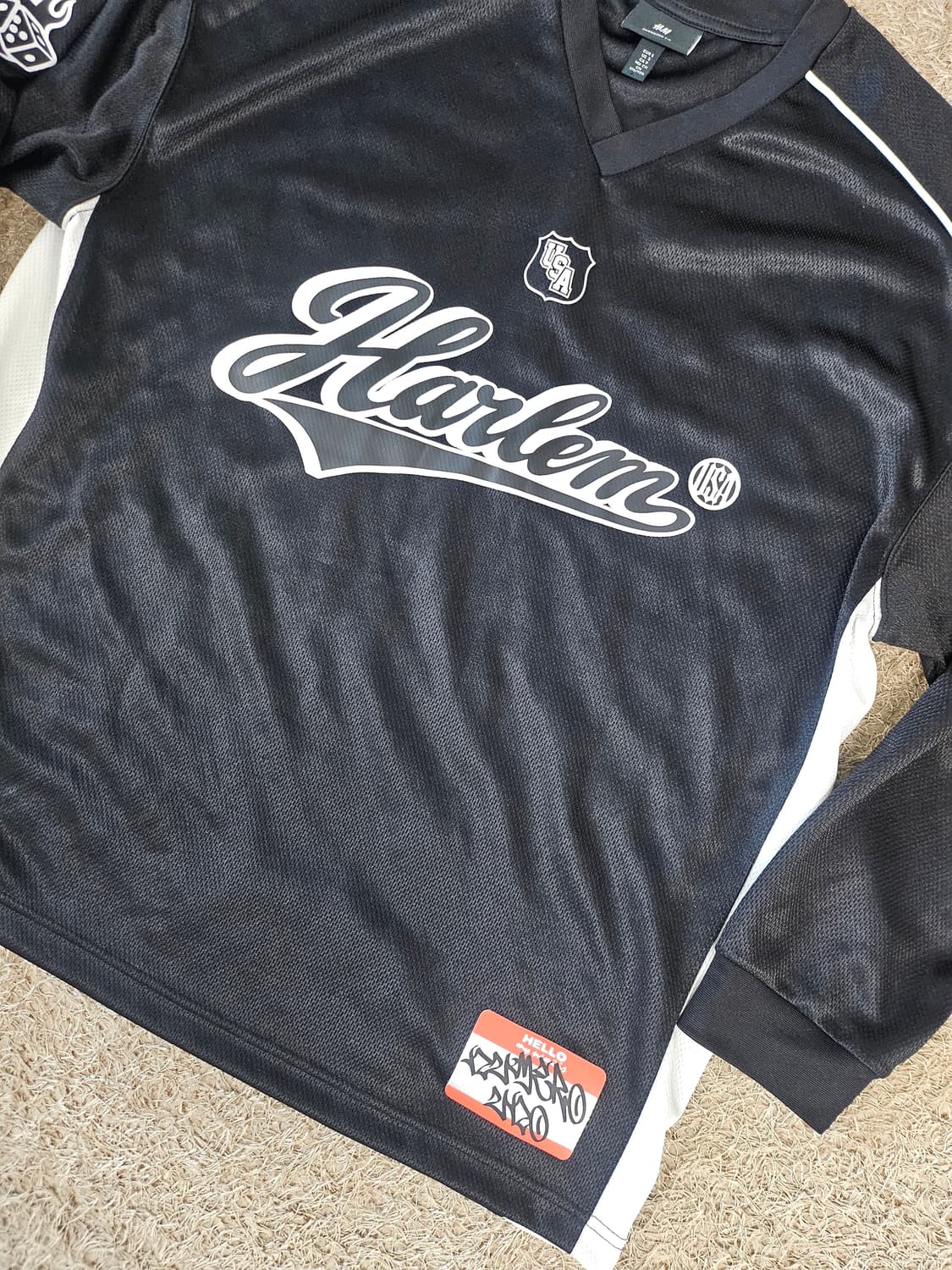 (XL-100) H&M 롱 슬리브 메쉬 탑 긴팔티 풋볼 져지 상품이미지5