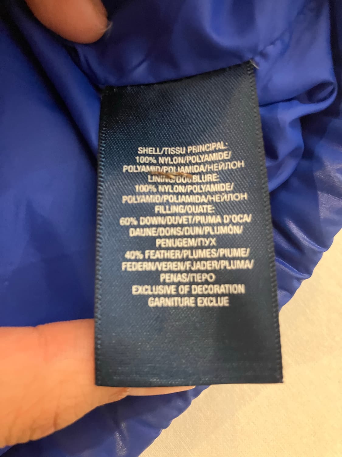 폴로 랄프로렌 빅포니 치프키프 패딩 블루 상품이미지5