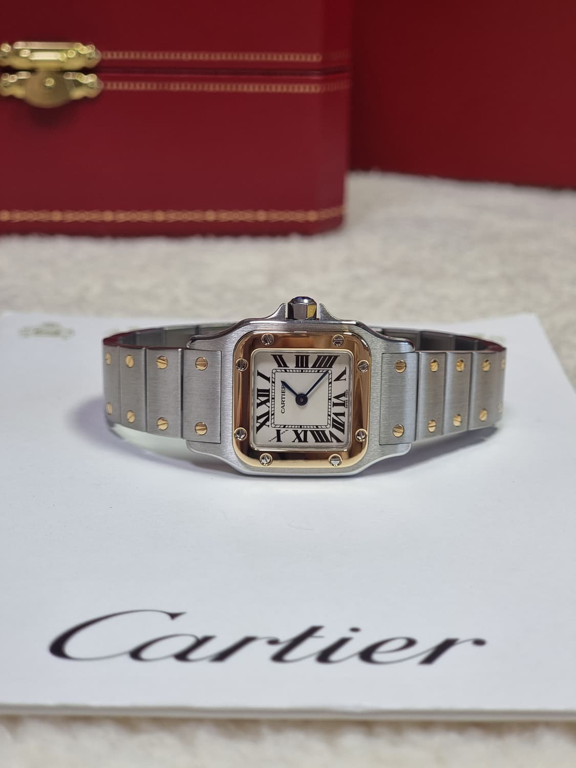 [까르띠에 정품보증서]산토스 갈베 18K 콤비 쿼츠 스몰 여성시계 12년 상품이미지4