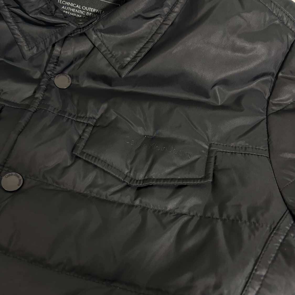 M 95 켈빈클라인 블랙 덕다운 패딩셔츠점퍼 상품이미지2